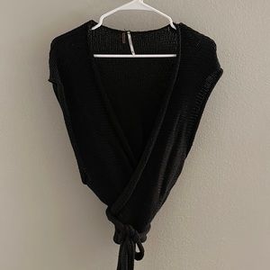 Free People sleeveless wrap knit